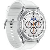 SAMSUNG Galaxy Watch 8 Classic 3,3 cm (1.3") AMOLED 46 mm Digital 438 x 438 Pixeles Pantalla táctil 4G Plata Wifi GPS (satélite), SmartWatch blanco, 3,3 cm (1.3"), AMOLED, Pantalla táctil, 64 GB, GPS (satélite), 63,5 g