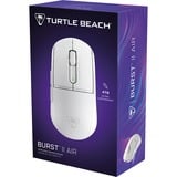 Turtle Beach Burst II Air – Ratón de Juego inalámbrico de 2,4 GHz, Ultraligero de 47 g, interruptores ópticos, simétrico, Sensor óptico de 26 000 PPP, Bluetooth, 120 Horas de batería - Blanco, Ratones para gaming blanco, 4 GHz, Ultraligero de 47 g, interruptores ópticos, simétrico, Sensor óptico de 26 000 PPP, Bluetooth, 120 Horas de batería - Blanco, mano derecha, Óptico, RF Wireless + Bluetooth, 26000 DPI, Blanco