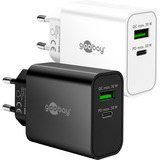 goobay Cargador rápido dual USB-C PD GaN 30 W negro