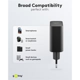 goobay Cargador rápido dual USB-C PD GaN 30 W negro