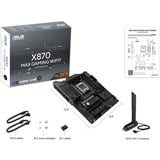 ASUS X870 MAX GAMING WIFI7 AMD X870 Zócalo AM5 ATX, Placa base AMD, Zócalo AM5, AMD Ryzen 7000 Series, AMD Ryzen 8000 Series, AMD Ryzen 9000 Series, DDR5-SDRAM, 256 GB, DIMM