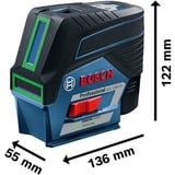 Bosch GCL 2-50 CG PROFESSIONAL Nivel de línea/punto 20 m, Láser de líneas cruzadas azul/Negro, 20 m, 0,3 mm/m, 4°, 50 m, 650 nm, Horizontal/Vertical