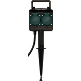 Brennenstuhl 1154430 toma de corriente Negro, Regleta negro, Negro, IP44, 230 V, 16 A