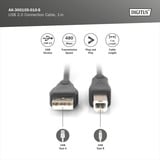 Digitus Cable de conexión USB 2.0 USB-A (conector) > USB-B (conector) negro