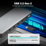 Digitus Estación de acoplamiento USB-C de 13 puertos gris/Negro