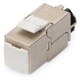Digitus Módulo Keystone CAT 6A, apantallado, con organizador de cables inteligente, juego (24 unidades) plateado, apantallado, con organizador de cables inteligente, juego (24 unidades), Plata, 14,5 x 35,3 x 19,5 mm, 19 g, -10 - 60 °C, 24 pieza(s), China