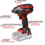 EINHELL TP-CI 18/220 Li BL - Solo, 4510085, Tornillo de percusión negro/Rojo