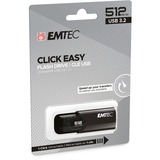 Emtec B110 Click Easy 3.2 unidad flash USB 512 GB USB tipo A 3.2 Gen 2 (3.1 Gen 2) Negro, Lápiz USB negro, 512 GB, USB tipo A, 3.2 Gen 2 (3.1 Gen 2), 20 MB/s, Deslizar, Negro