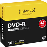 Intenso DVD-R 4.7GB, Printable, 16x 4,7 GB 10 pieza(s), DVDs vírgenes Printable, 16x, DVD-R, 120 mm, Imprimible, Caja de cd, 10 pieza(s), 4,7 GB