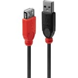 Lindy 42817 cable USB 5 m USB 2.0 USB A Negro, Cable alargador negro, 5 m, USB A, USB A, USB 2.0, 480 Mbit/s, Negro