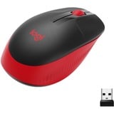 Logitech M190 Ratones, Ratón negro/Rojo, Ambidextro, Óptico, RF inalámbrico, 1000 DPI, Rojo