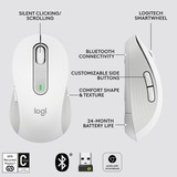 Logitech Signature M650 ratón mano derecha RF Wireless + Bluetooth Óptico 2000 DPI blanco, mano derecha, Óptico, RF Wireless + Bluetooth, 2000 DPI, Blanco