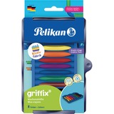 Pelikan Creative Factory Griffix 8 pieza(s), Conjunto 8 pieza(s), Negro, Azul, Marrón, Verde, Naranja, Rojo, Violeta, Amarillo, Triángulo, Cera, Niño/niña, Entrenamiento de las habilidades motrices, Entrenamiento de las habilidades de pensamiento creativo