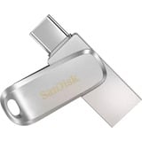 SanDisk Ultra Dual Drive Luxe unidad flash USB 64 GB USB Type-A / USB Type-C 3.2 Gen 1 (3.1 Gen 1) Acero inoxidable, Lápiz USB plateado, 64 GB, USB Type-A / USB Type-C, 3.2 Gen 1 (3.1 Gen 1), 150 MB/s, Girar, Acero inoxidable