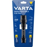 Varta Indestructible F20 Pro Negro Linterna de mano LED negro, Linterna de mano, Negro, Aluminio, 9 m, IP67, LED