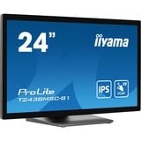iiyama ProLite T2438MSC-B1 pantalla para PC 60,5 cm (23.8") 1920 x 1080 Pixeles Full HD LED Pantalla táctil Negro, Monitor LED negro (mate), 60,5 cm (23.8"), 1920 x 1080 Pixeles, Full HD, LED, 5 ms, Negro
