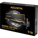ADATA LEGEND 960 MAX 1 TB M.2 PCI Express 4.0 NVMe 3D NAND, Unidad de estado sólido gris oscuro/Dorado, 1 TB, M.2, 7400 MB/s