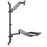 Digitus Estación de trabajo de bipedestación flexible para montaje a la pared, monitor único, Soporte de monitor negro, monitor único, 8 kg, 43,2 cm (17"), 81,3 cm (32"), 100 x 100 mm, Ajustes de altura, Negro