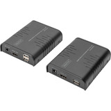 Digitus Set extensor KVM IP HDMI Full HD, Switch KVM negro