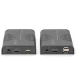 Digitus Set extensor KVM IP HDMI Full HD, Switch KVM negro