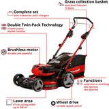 EINHELL GE-CM 36/47 S HW Li Batería Negro, Rojo, Cortacésped rojo/Negro, 47 cm, 3 cm, 6,5 cm, 700 m², 75 L, 3300 RPM