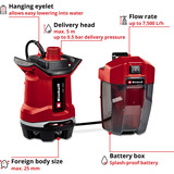 EINHELL  GE-DP 18/25 Li, 4181580, Bombas presión e inmersión rojo/Negro