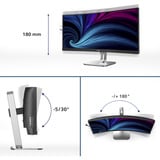 Philips 5000 series 34B2U5600C/00 pantalla para PC 86,4 cm (34") 3440 x 1440 Pixeles Dual QHD LCD Gris, Monitor LED gris oscuro/Plateado, 86,4 cm (34"), 3440 x 1440 Pixeles, Dual QHD, LCD, 4 ms, Gris