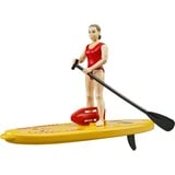 bruder bworld Life Guard con Stand Up Paddle, Muñecos 