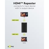 goobay Amplificador de señal HDMI 4K @ 30Hz, Alargador de HDMI negro