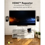 goobay Amplificador de señal HDMI 4K @ 30Hz, Alargador de HDMI negro
