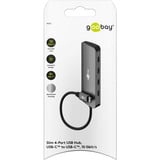 goobay Goobay Slim 4-Port USB-Hub Tipo-C, Hub USB gris