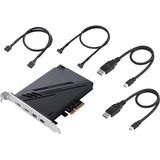 ASUS ThunderboltEX 4 tarjeta y adaptador de interfaz Interno Mini DisplayPort, PCIe, Thunderbolt, USB 2.0, USB 3.2 Gen 2 (3.1 Gen 2), Controlador PCIe, Mini DisplayPort, PCIe, Thunderbolt, USB 2.0, USB 3.2 Gen 2 (3.1 Gen 2), PCIe 3.0, Negro, PC, Intel Thunderbolt 4 JHL8540