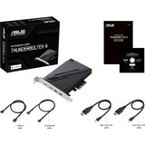 ASUS ThunderboltEX 4 tarjeta y adaptador de interfaz Interno Mini DisplayPort, PCIe, Thunderbolt, USB 2.0, USB 3.2 Gen 2 (3.1 Gen 2), Controlador PCIe, Mini DisplayPort, PCIe, Thunderbolt, USB 2.0, USB 3.2 Gen 2 (3.1 Gen 2), PCIe 3.0, Negro, PC, Intel Thunderbolt 4 JHL8540