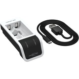 Ansmann Comfort Mini Pilas de uso doméstico CC, USB, Cargador blanco/Negro, Níquel-metal hidruro (NiMH), AA, AAA