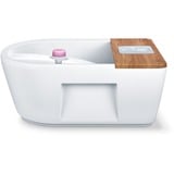 Beurer Baño de burbujas para pies FB 65, Baño para pies blanco/Madera