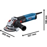 Bosch GWS 17-125 amoladora angular 12,5 cm 11500 RPM 1700 W 2,2 kg azul/Negro, 11500 RPM, 12,5 cm, Corriente alterna, 2,2 kg, Motor sin escobillas