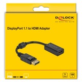 DeLOCK 61011 adaptador de cable de vídeo 0,15 m DisplayPort HDMI Negro negro, 0,15 m, DisplayPort, HDMI, Macho, Hembra, Derecho