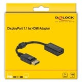 DeLOCK 61011 adaptador de cable de vídeo 0,15 m DisplayPort HDMI Negro negro, 0,15 m, DisplayPort, HDMI, Macho, Hembra, Derecho