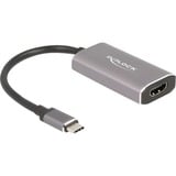 DeLOCK 62632 Adaptador gráfico USB 7680 x 4320 Pixeles Gris gris, USB Tipo C, Salida HDMI, 7680 x 4320 Pixeles