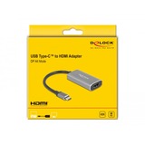 DeLOCK 62632 Adaptador gráfico USB 7680 x 4320 Pixeles Gris gris, USB Tipo C, Salida HDMI, 7680 x 4320 Pixeles
