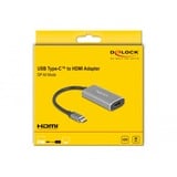 DeLOCK 62632 Adaptador gráfico USB 7680 x 4320 Pixeles Gris gris, USB Tipo C, Salida HDMI, 7680 x 4320 Pixeles