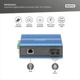 Digitus Convertidor de medios Gigabit industrial RJ45, SC 20 km 