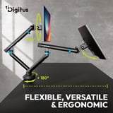 Digitus Soporte de monitor de diseño dual, 2x 35", 2x 10 kg negro