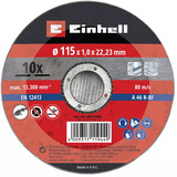 EINHELL Disco de corte fino, Ø 115 x 1,0mm, 10 piezas, Hoja 