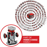 EINHELL Fresadora y fresadora de bordes profesional a batería TP-RO 18 Set Li BL - Solo rojo