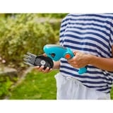 GARDENA Tijeras de césped a batería ComfortCut Li, 3,6Volt, juego con cuchillo para arbustos, Podadora turquesa/Negro
