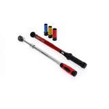 GEDORE juego para cambio de ruedas rojo, 5 piezas, Llave de torsión negro/Rojo