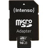 Intenso 3424470 memoria flash 16 GB MicroSD UHS-I Clase 10, Tarjeta de memoria negro, 16 GB, MicroSD, Clase 10, UHS-I, Class 1 (U1), Resistente a golpes, Resistente a la temperatura, Resistente al agua, A prueba de rayos X