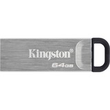Kingston DataTraveler Kyson unidad flash USB 64 GB USB tipo A 3.2 Gen 1 (3.1 Gen 1) Plata, Lápiz USB plateado, 64 GB, USB tipo A, 3.2 Gen 1 (3.1 Gen 1), 200 MB/s, Sin tapa, Plata