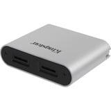 Kingston Lector de tarjetas microSDHC/SDXC UHS-II de doble ranura para flujo de trabajo USB 3.2 Gen 1 plateado/Negro